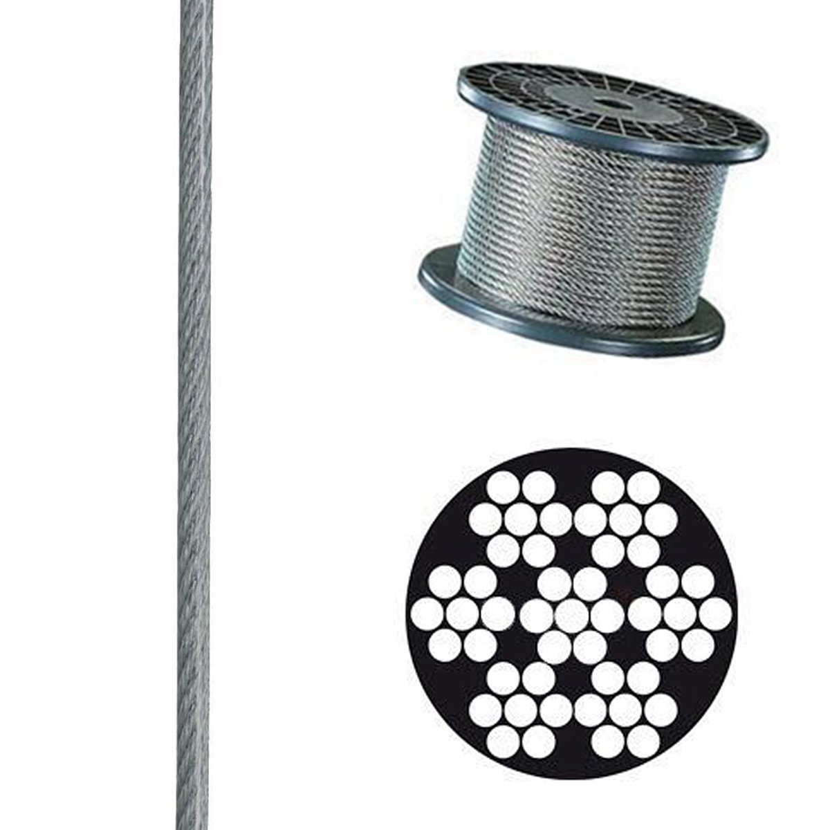 lano  6mm/8mm pogumované 42drot. nos.  2396 kg