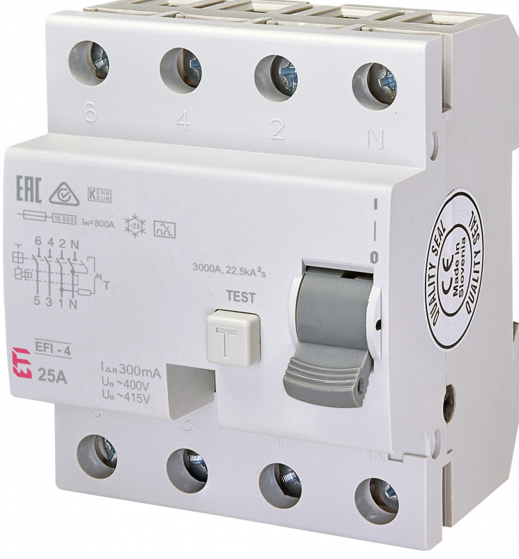 eti prúdový chránič EFI-4 25A /0,3A 002064542