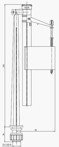 splachovací plavák bočný 1/2" FALCON NEW TNV4-B 1/2" - WC, bidety, pisoáre | MasMasaryk