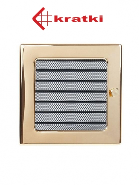 Krbová mriežka kov pozlatená 17x17  so žalúziou 1717/14, 11749