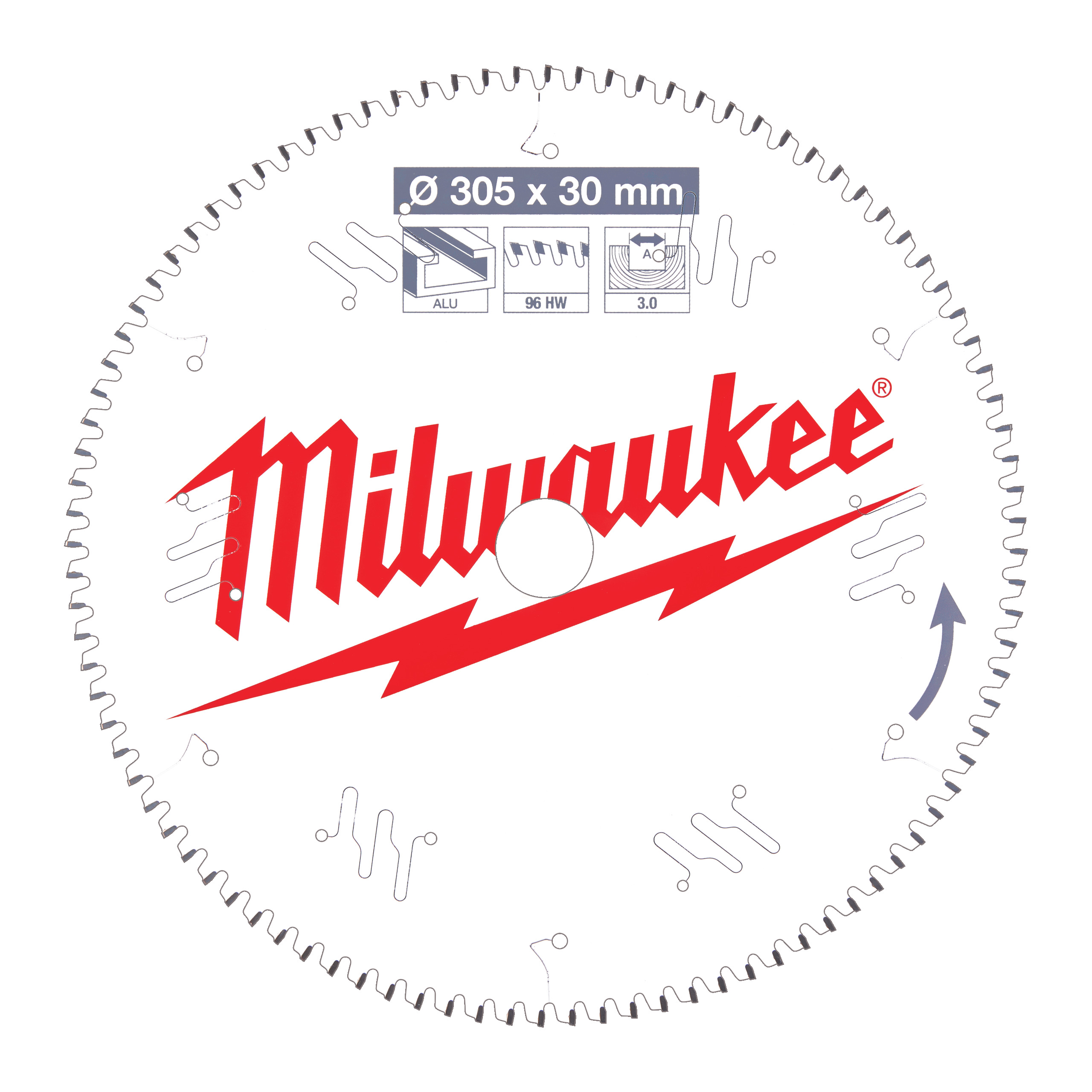Milwaukee kotúč pilový hliník/plast 305x30mm/96Z 4932471323