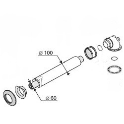 PROTHERM dymovod Zostava vodorovna 60/100 - 1m   0020199380