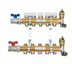 11cestný; IVAR Zostava rozdeľovač/zberač - skriňa P-KLASIK 4 - 1"xEK; mosadz