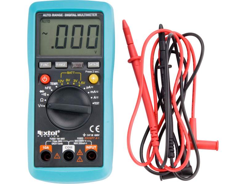 EXTOL multimeter digitálny s automatickou volbou rozsahov 8831250