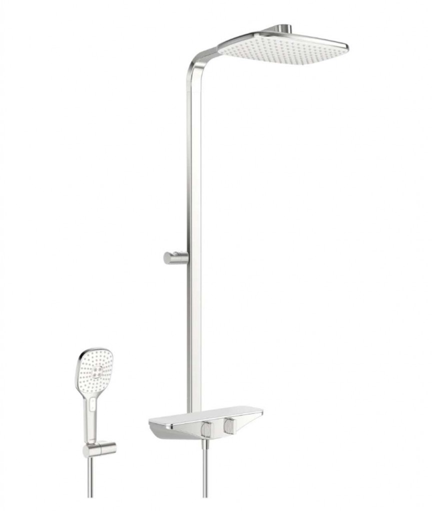 vodovodná batéria HANSA EMOTION 5865017182 spr. set, termostat s bielou poličkou, 3-pol. ruč.+hlav. sprcha