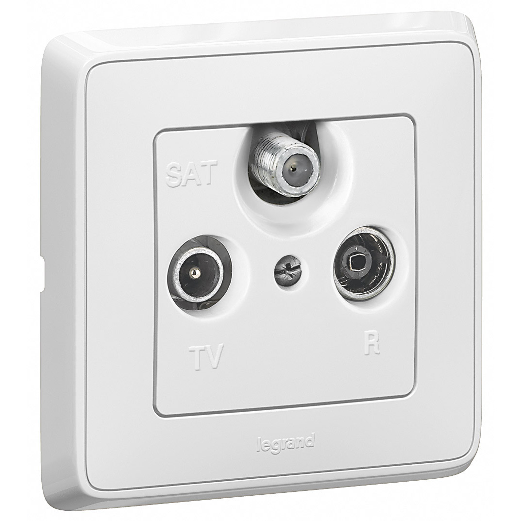 Cariva biela zásuvka -TV+R+SAT koncová 773836