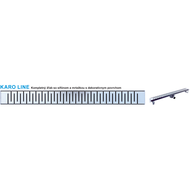 sprchový žlab NORIA 800 DN50 CLASSIC LINE celonerez. vrát. mriežky, výška 110mm - Sprchové žľaby, ND a príslušenstvo k nim | MasMasaryk