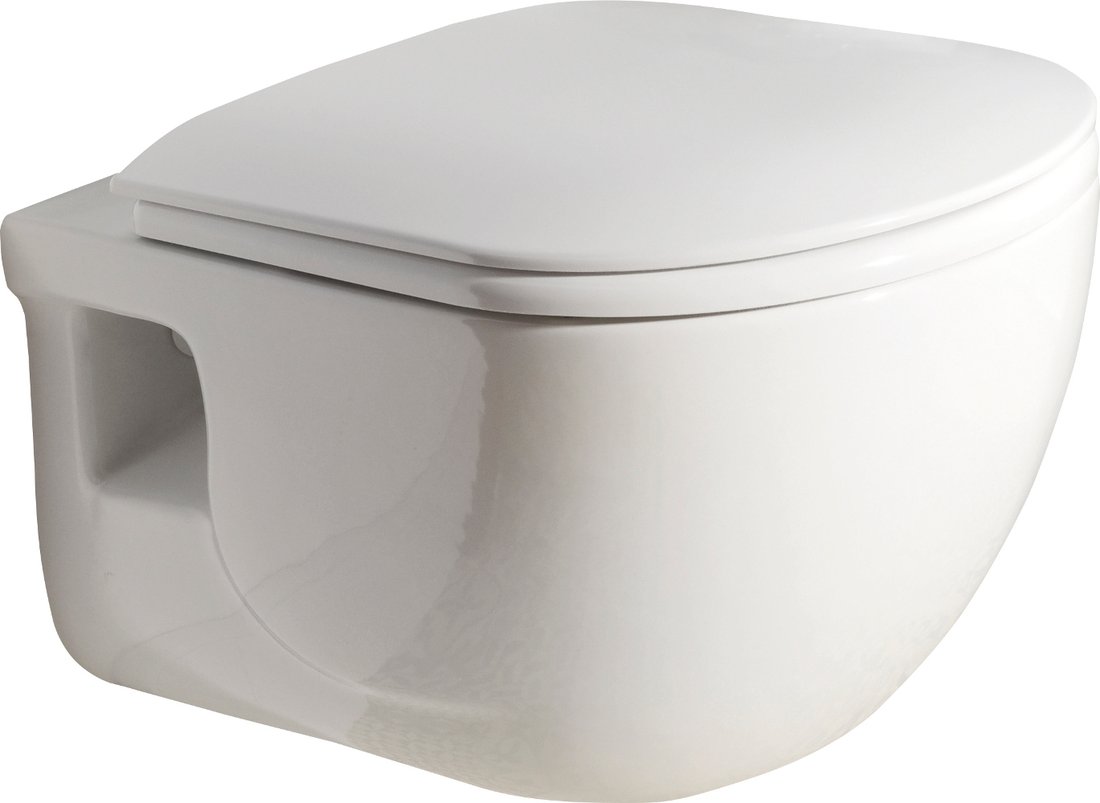 WC misa závesná RILLA rimless 100614 +sedátko slowclose slim 35,5x53 cm