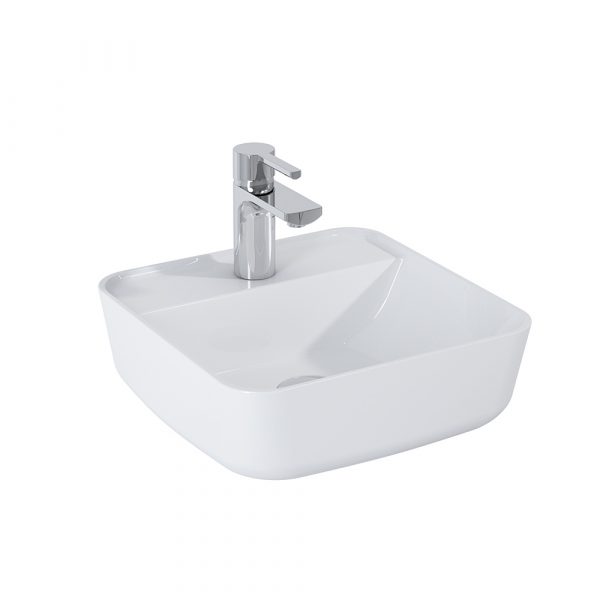 umývadlo na dosku TILA TK5081 MIA 39x39x13,5 bez prepadu s otv. na batériu