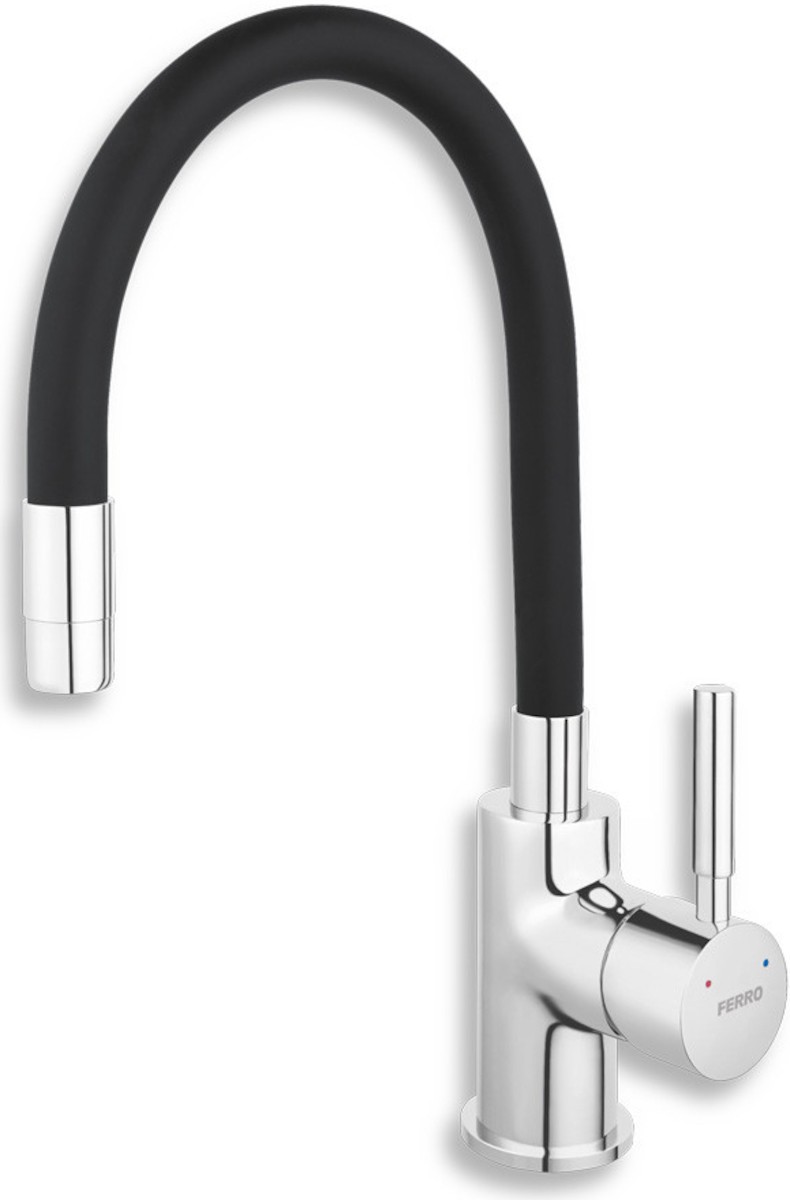 vodovodná batéria FERRO 70710,0C čierna-chrom drezová, flexi rameno, výška 330 mm