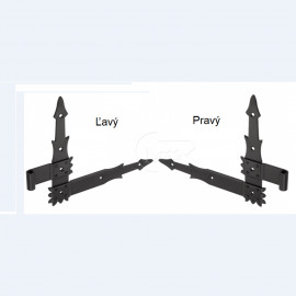 záves rohový ozdobný čierny ľavý   00653