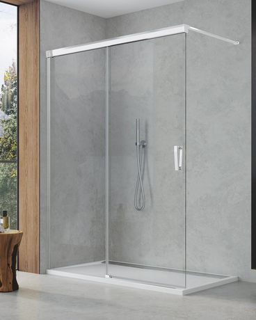 sprchový kút CADURA CAW2 G 120 50 07 pevná stena samostatná s posuvným dielom ľavá