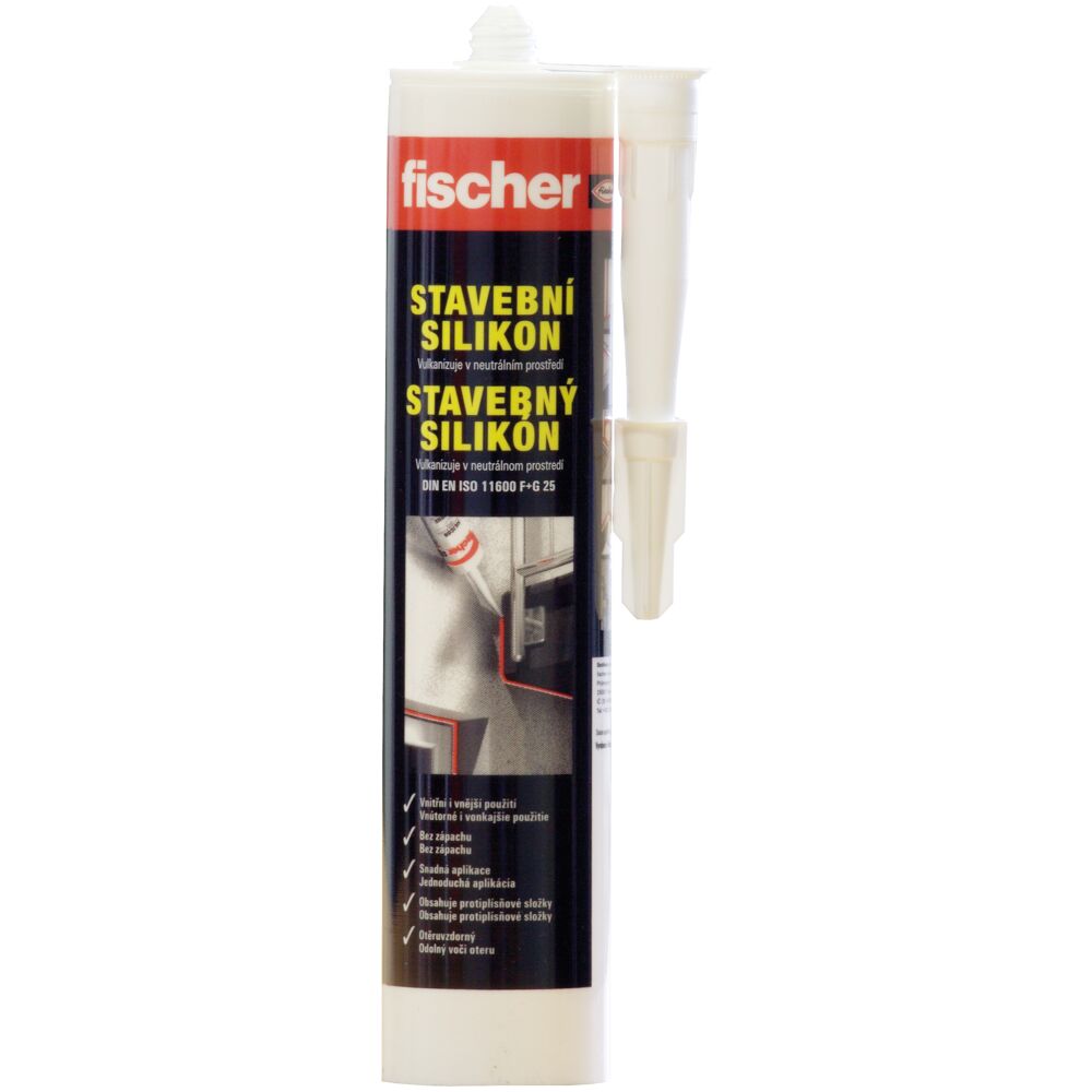 Fischer silikón tmel stavebný biely 310ml  525321 