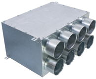 KLIMAFLEX rozdelovaci box (tlmiaci) 8x90/160   RT2RQ-8X90/160