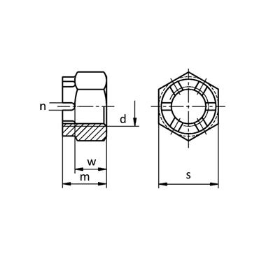 matica jemné stúpanie korunková M 14x1,5 DIN 935 č.
