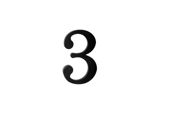 číslo domu plast čierne 17,5cm č.3