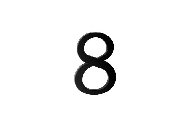 číslo domu plast čierne 17,5cm č.8