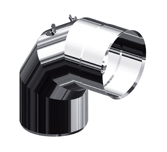 dymovod nerezové koleno 120/90  s čist.otvorom  