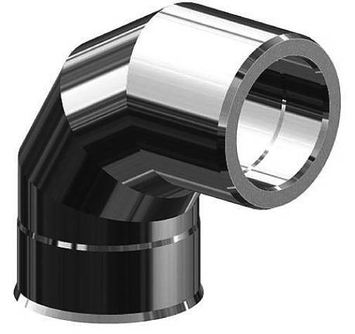 dymovod nerezové koleno 130/225/90 trojplášť   