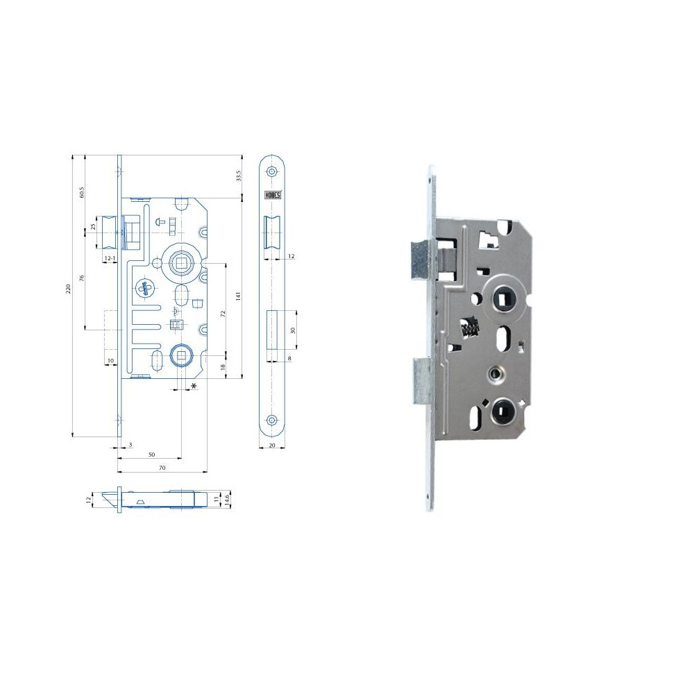 zámok WC 70/72/50 P  K242   02337