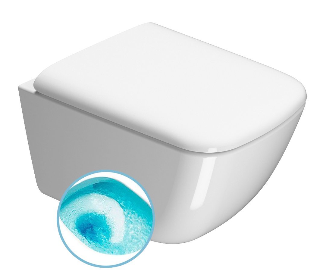 WC misa závesná SAND-901611 50x37 ExtraGlaze, Skryté uchytenie, Swirlflush
