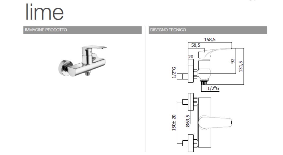 vodovodná batéria LM 168D CR sprchová s kompletom