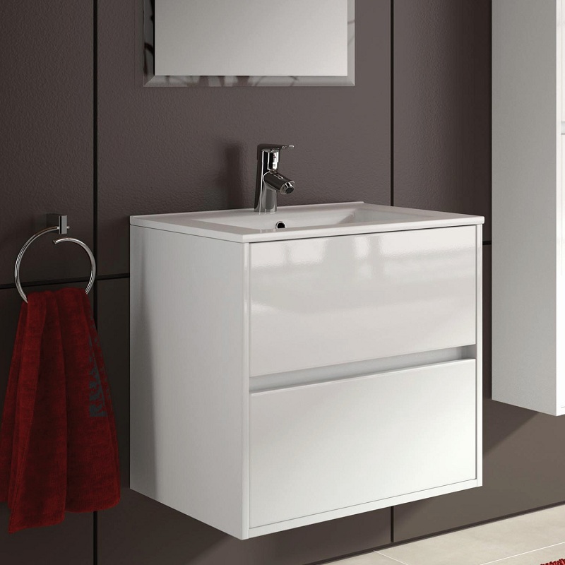 nábytok SALGAR NOJA 700 skr. s umýv.71x46x58  2-zásuvková farba biela lesklá 85036