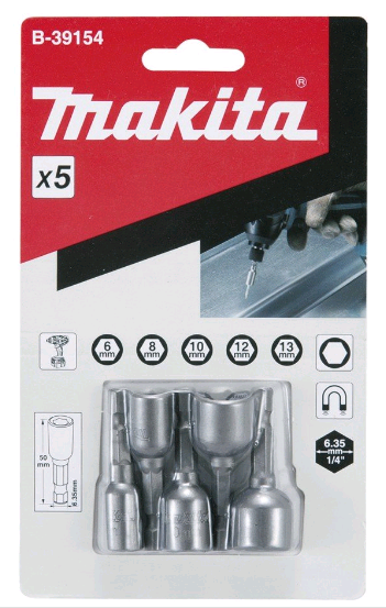 MAKITA sada nástrčných kľúčov 5ks 1/4" B-39154