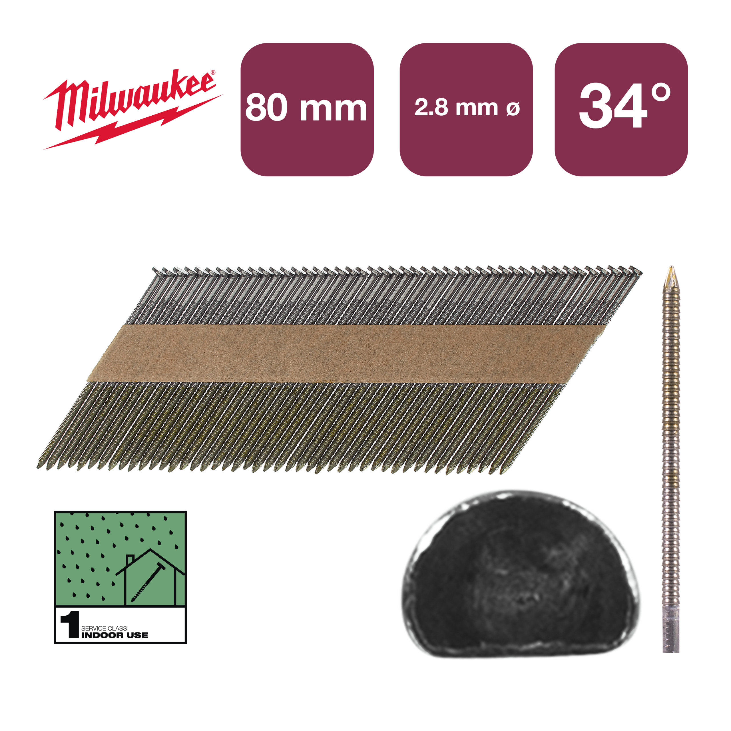 Milwaukee klince do klincovačky 3,1/80mm RS-2200ks 4932492603