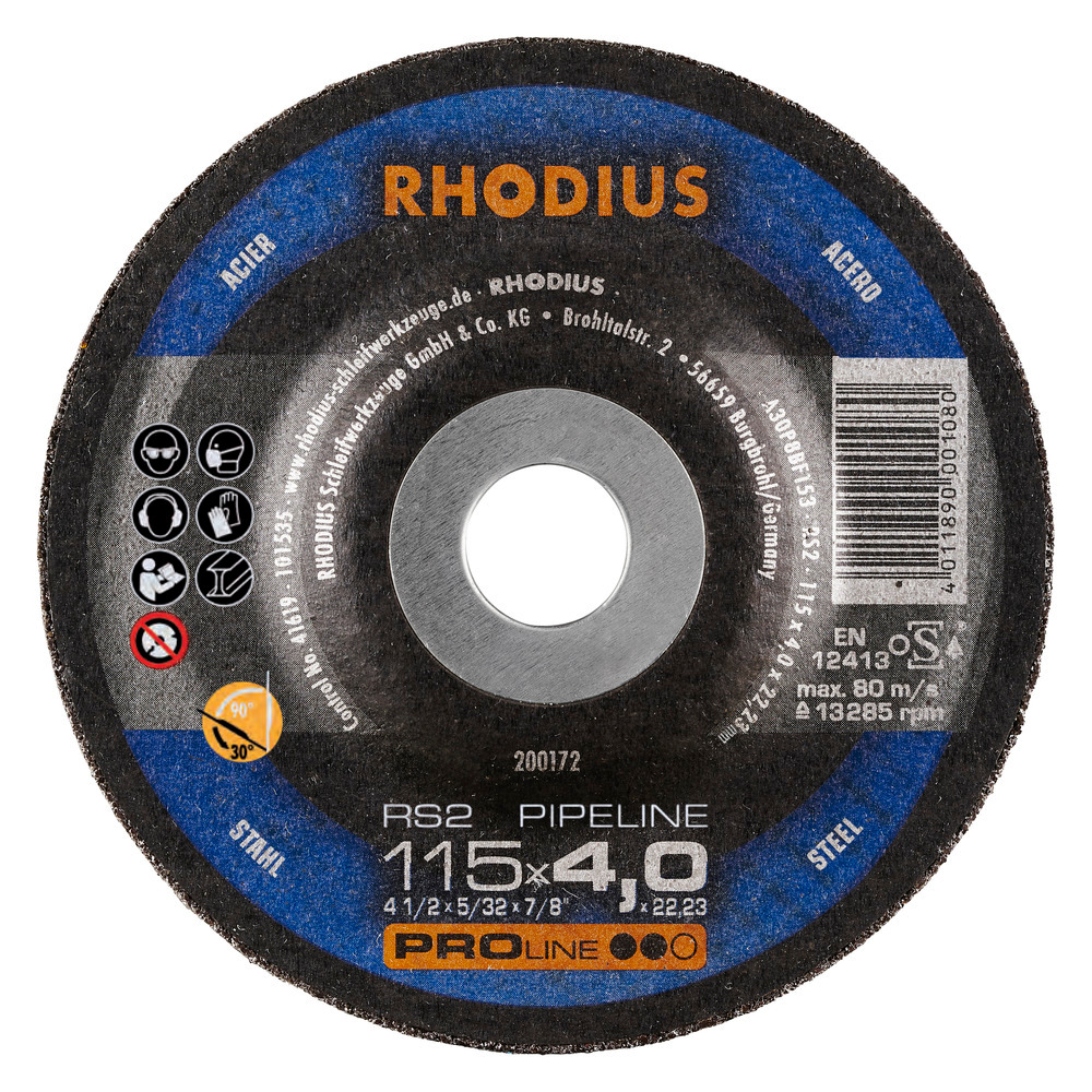 kotúč brúsny kov 115x4,0 Rhodius RS2 PIPELINE  PROline 