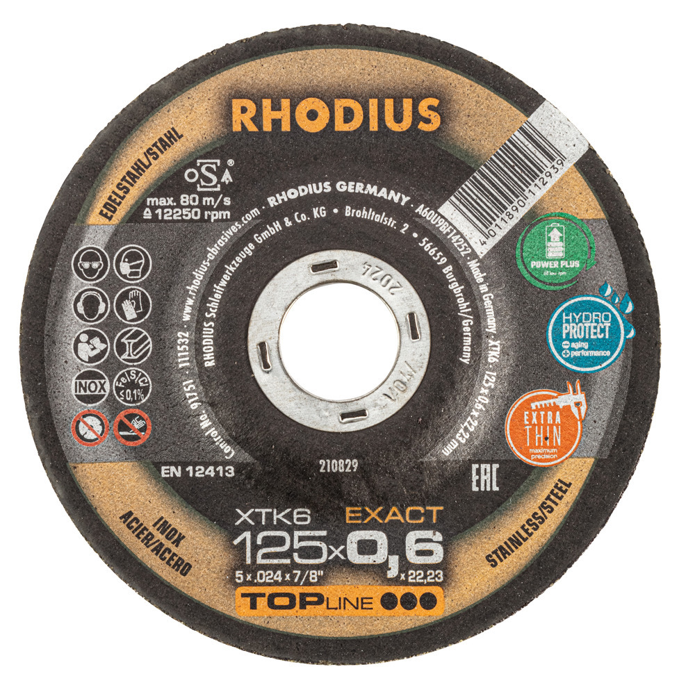 kotúč rezný nerez/kov 125x0,6 Rhodius TOPline  XTK6 