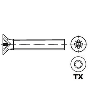 skrutka A2 DIN965 M  4x45 ZHtorx NEREZ