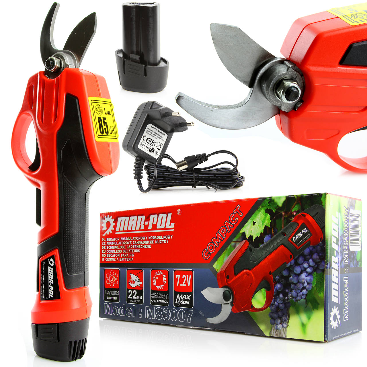 nožnice záhradné AKU 7,2V 1x bat.  M83007