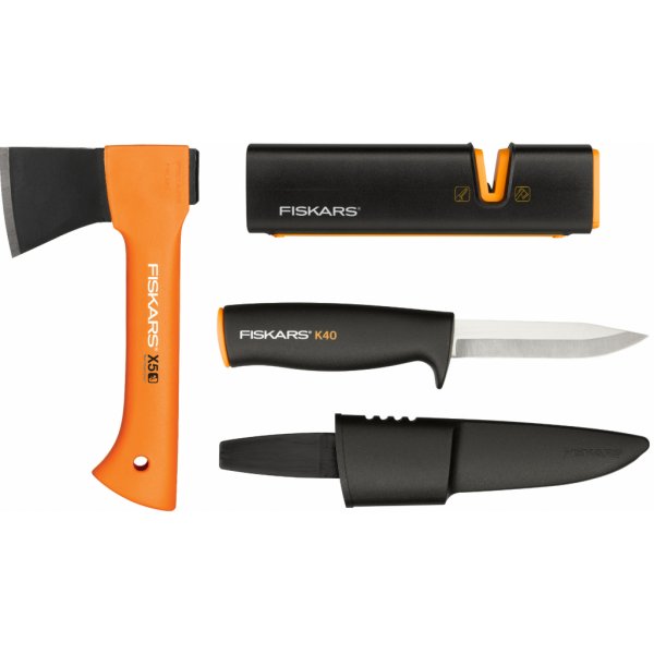 Fiskars sada sekera X5 + nôž + brúska  