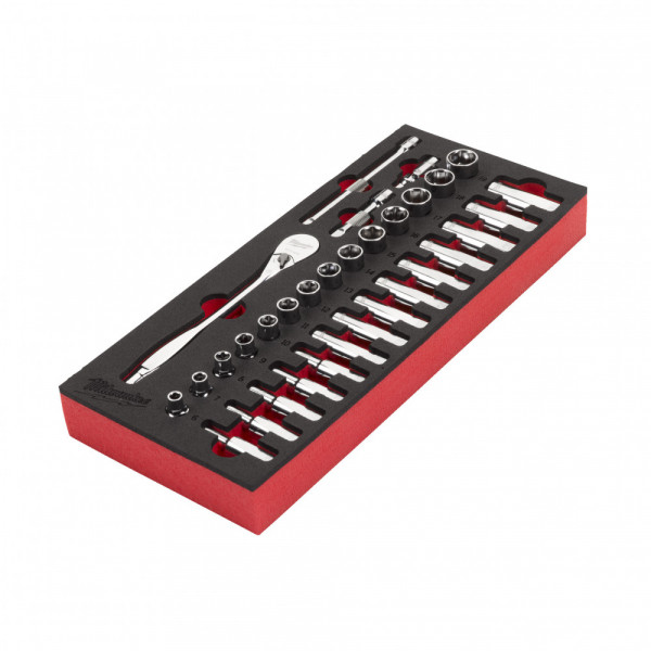 MILWAUKEE súprava račne a násadky+ pena 3/8  32 ks 4932479825