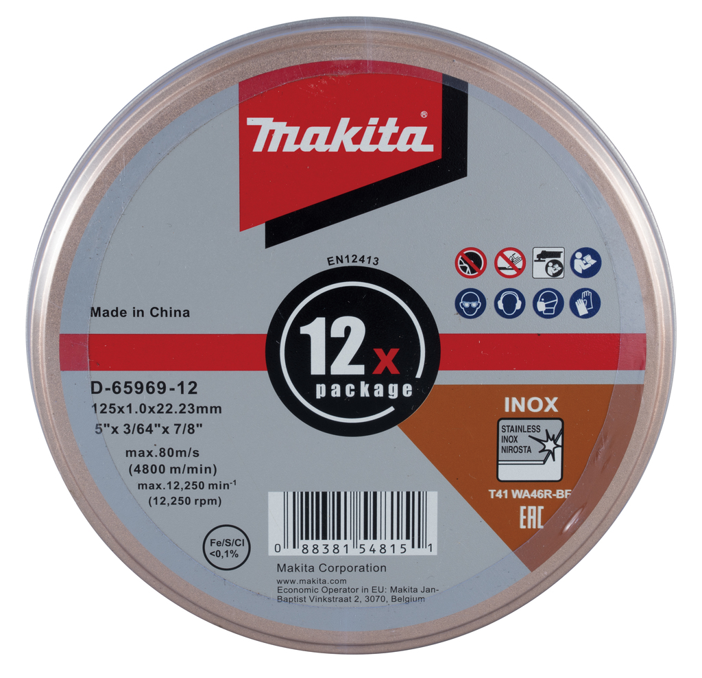 MAKITA kotúč rezný nerez/kov 125x1.0   D-65969