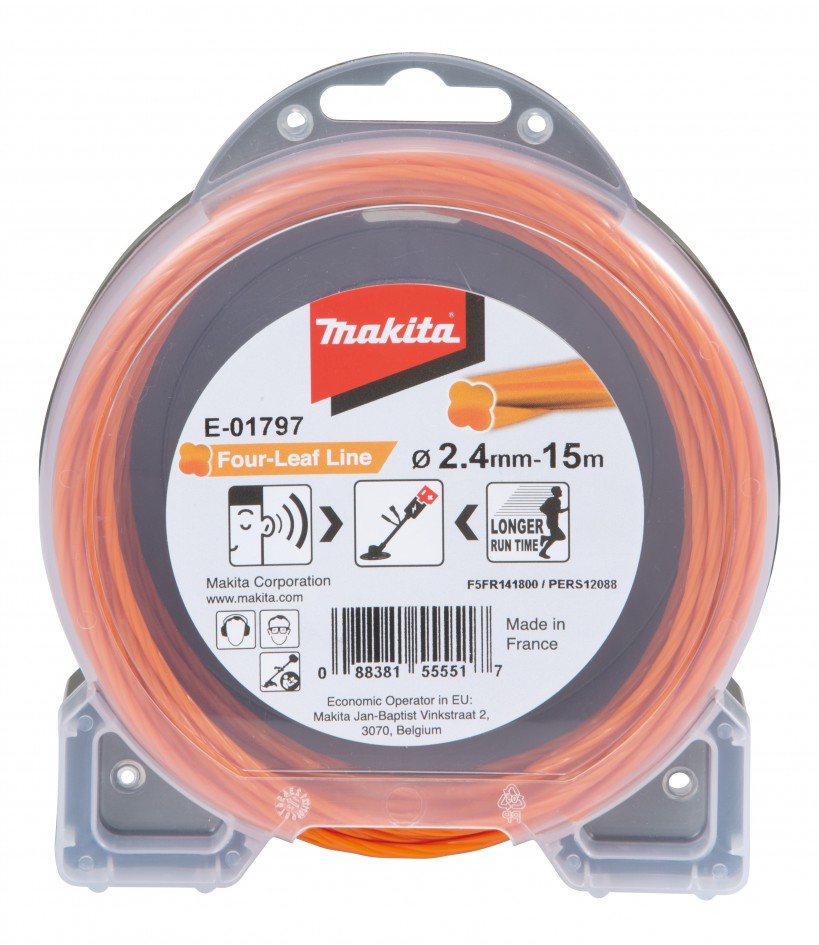 MAKITA lanko žacie hranaté 2.4 x 15m oranžové  E-01797