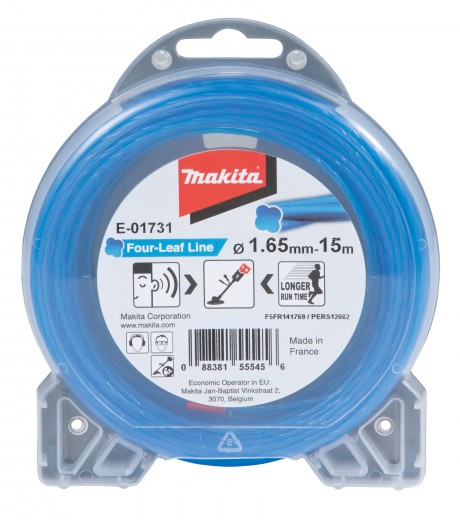 MAKITA lanko žacie hranaté 1,65 x 15m modré E-01731