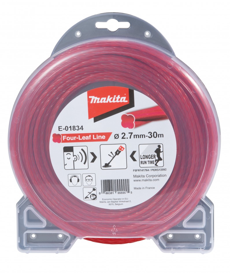 MAKITA lanko žacie hranaté 2.7 x 30m červené  E-01834