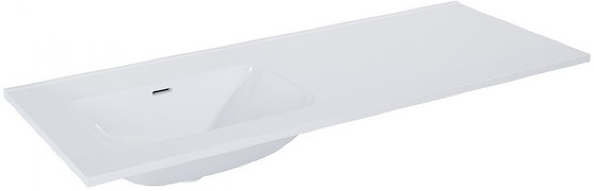 umývadlo LOT LK6040 MAYLA 120,8cm (60+60) ľavé bez otvoru na bat., asymetrické nábytkové 120,8x46x1,8 keramické