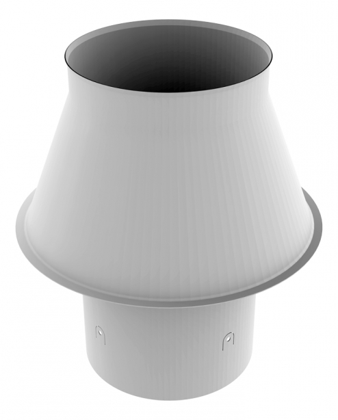 komín UNI Kónická hlava o180mm do betónovej krycej dosky UNI/TURBO, nerezová