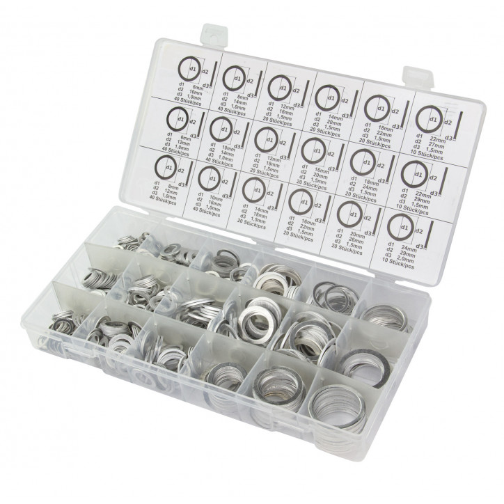 sada hliníkových podložiek 450ks. DEMA  40436D