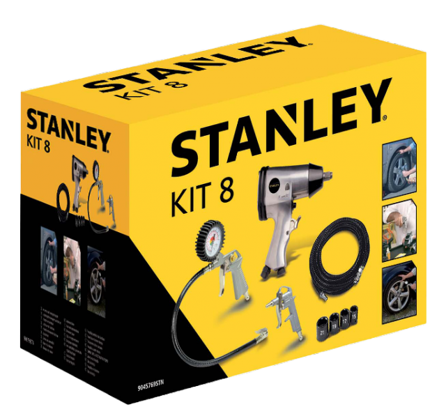 STANLEY kompresor sada príslušenstva 8 dielna s rázovým uťahovákom 9045769STN