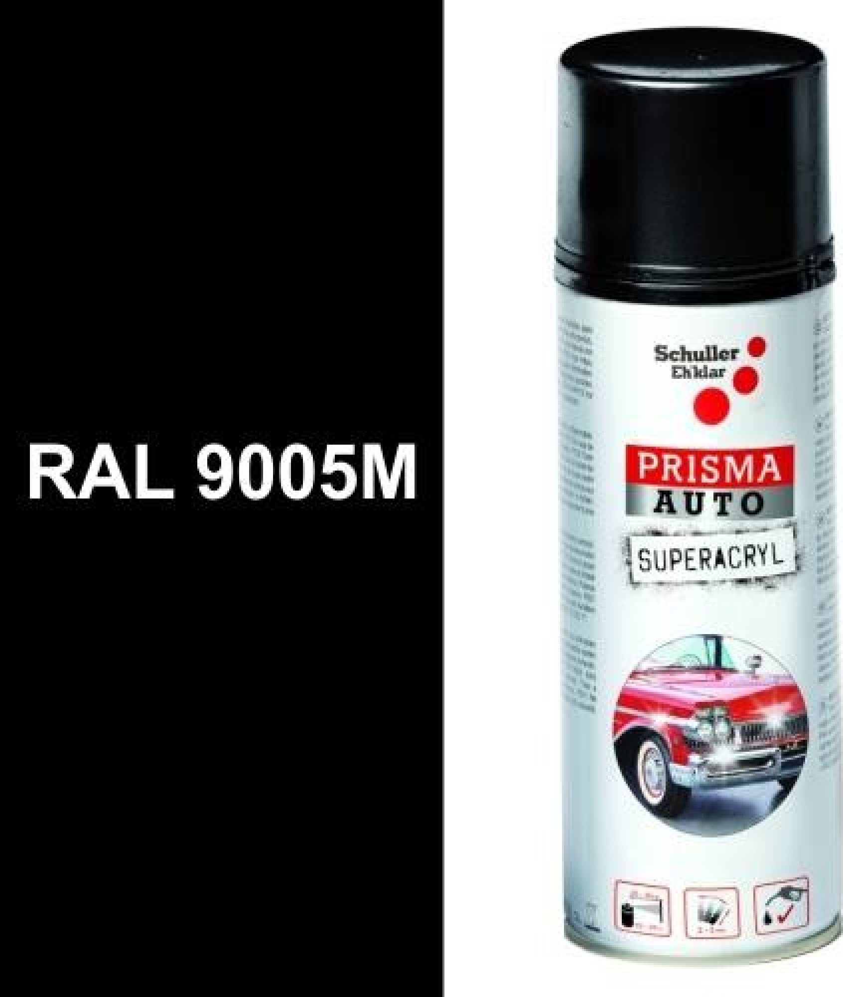 sprej PRISMA AUTO SUPERACRY čierna Ral 9005M