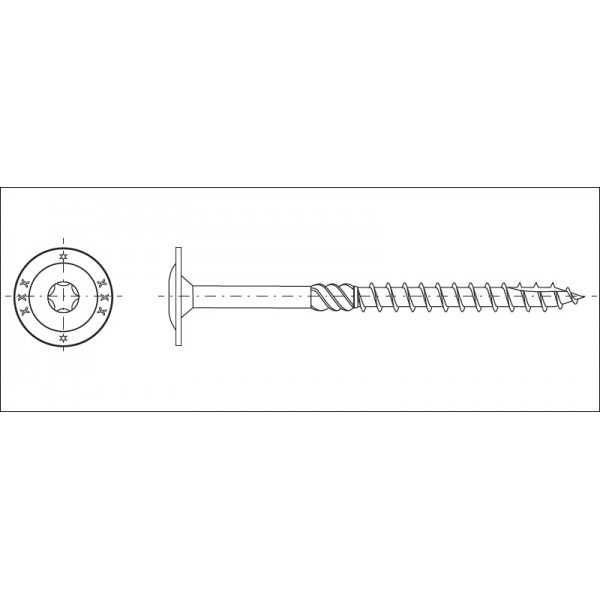 skrutka konštrukčná 6x 50 TH TX30 ZŽ   DIN 7507T