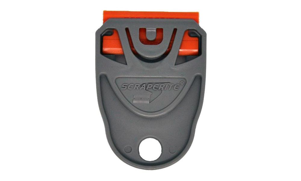 škrabka scraperite plastová s oranžovou čepeľou 44x60x0,8 mm