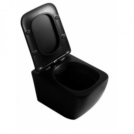 WC misa závesná LINO Rim. čierne  36,5x51,5, sedadlo SoftClose 