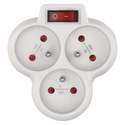 rozdvojka 250V 3xgulatá P0026S