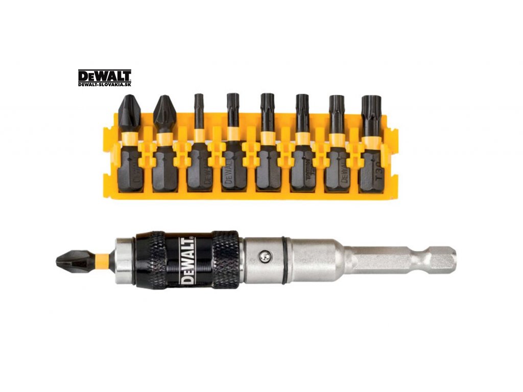 DEWALT Sada nádstavcov 10-dielna EXTREME s držiakom naklápacím DT70578T