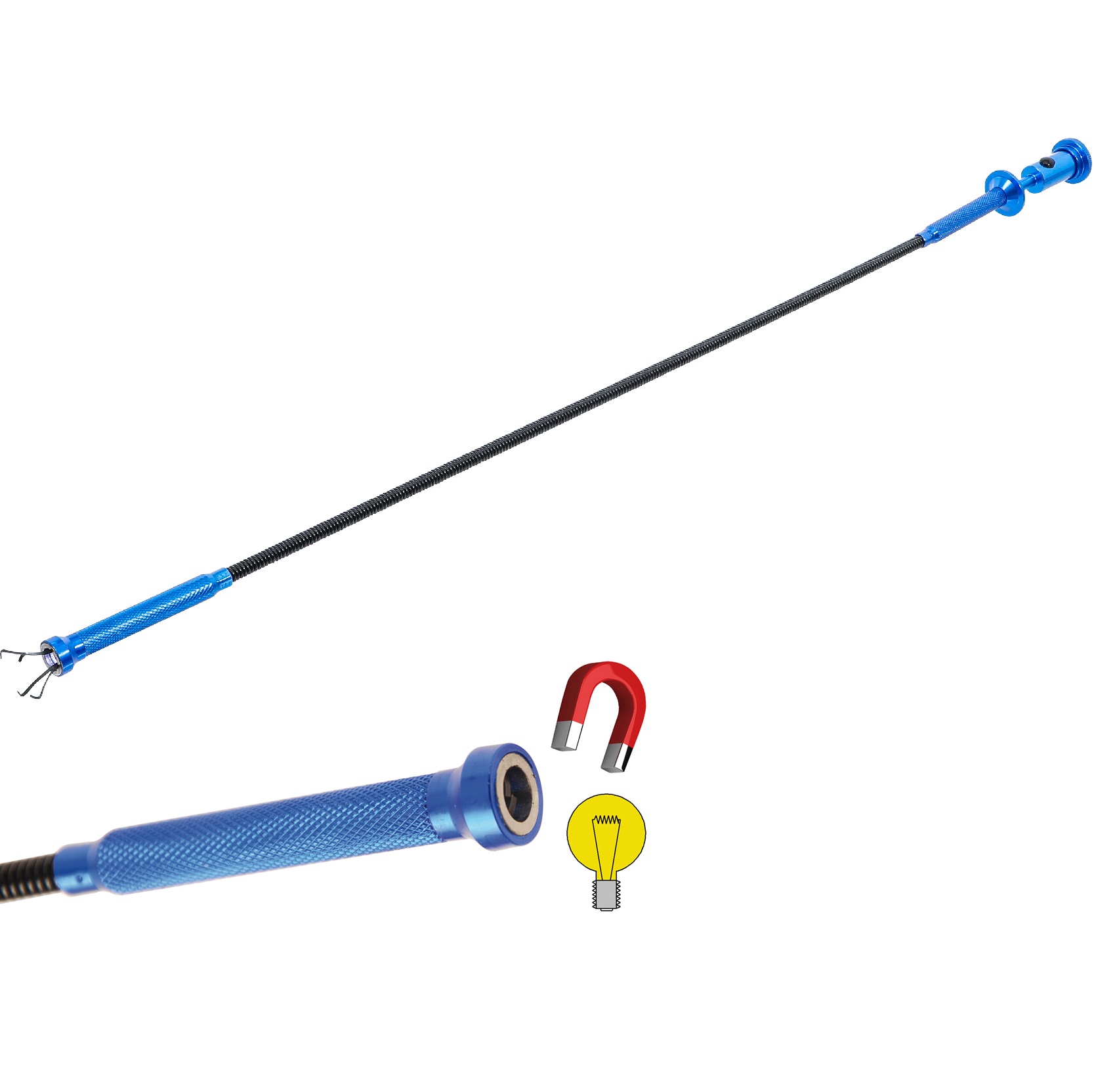 vyťahovák  predmetov magnetický ohybný  s osvetl. 615mm max 500g 1030174